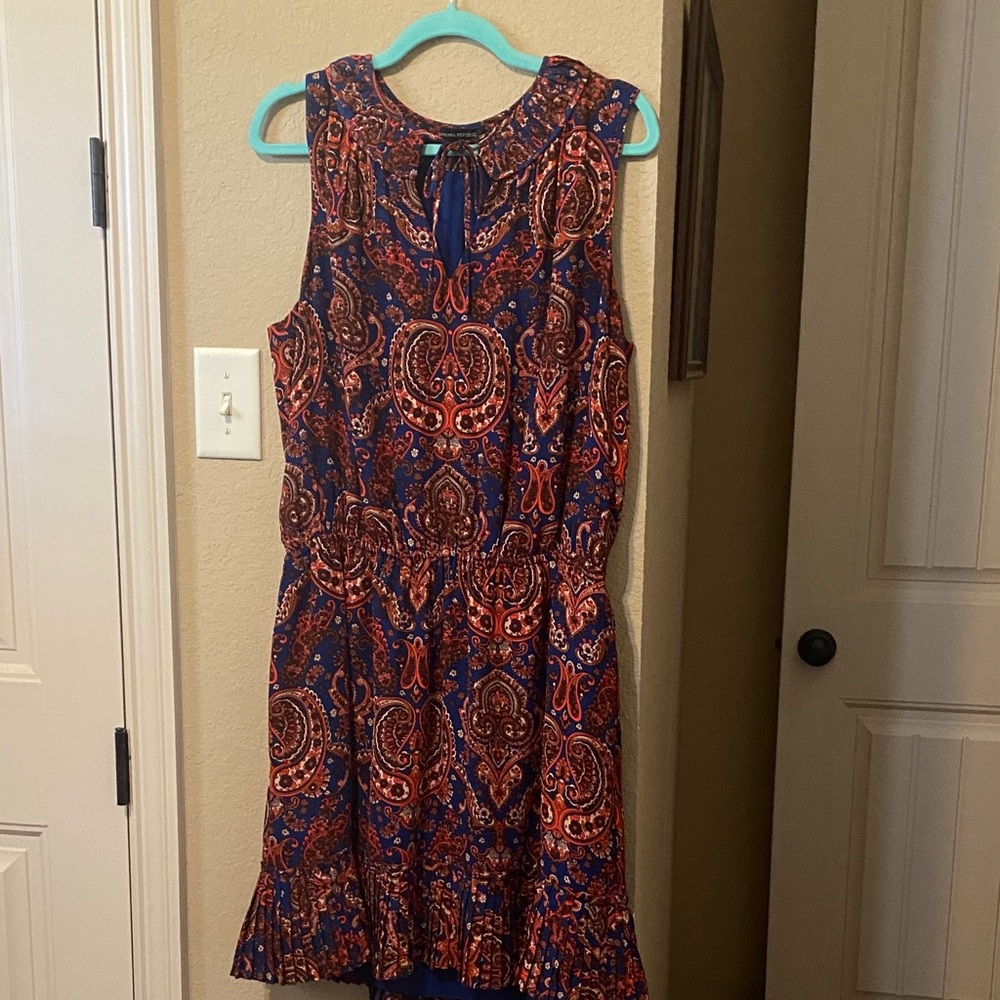 Banana Republic Red and Blue Paisley Mini Dress